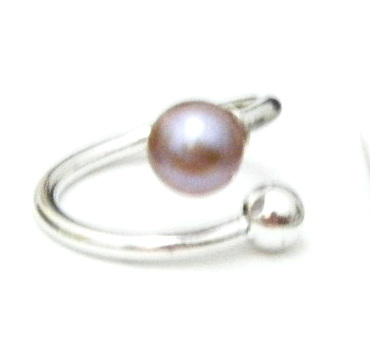 Pink Round AAA Pearl Open Size Ring